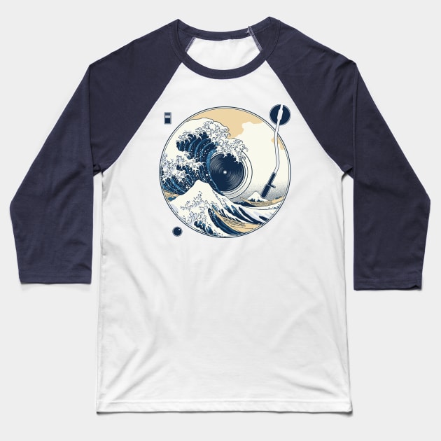 The Great Wave off Sound Baseball T-Shirt by quilimo